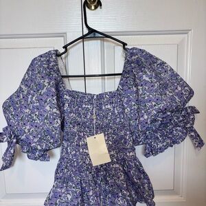 Entro Lavender Floral Blouse